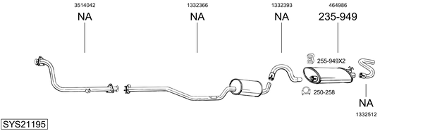 Sistema de gases de escape Volvo 760 Kombi