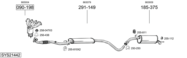 Sistema de gases de escape Opel ADAM