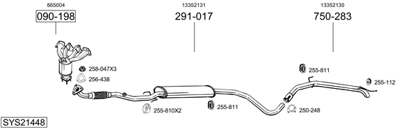 Sistema de gases de escape Vauxhall ADAM