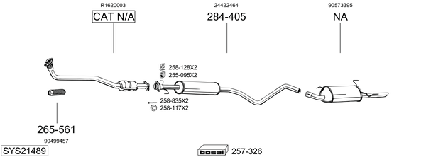 Sistema de gases de escape Vauxhall VECTRA Saloon