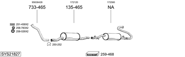 Sistema de gases de escape Talbot EXPRESS 1000 -1800 Van