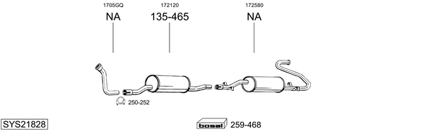 Sistema de gases de escape Talbot EXPRESS 1000 -1500 Bus