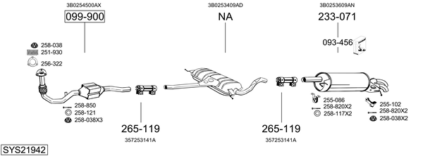 Sistema de gases de escape Vw PASSAT B5.5 Variant
