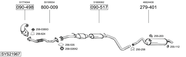 Sistema de gases de escape Fiat STILO VAN