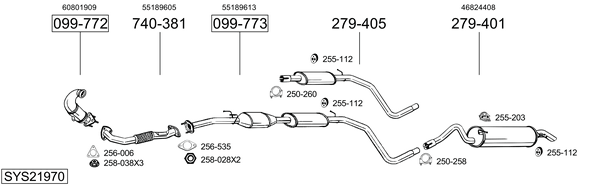 Sistema de gases de escape Fiat STILO VAN