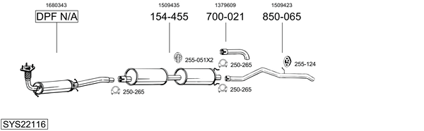 Sistema de gases de escape Ford TRANSIT Van