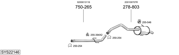 Sistema de gases de escape Renault KANGOO Express