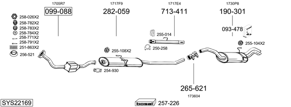 Sistema de gases de escape BOSAL SYS22169