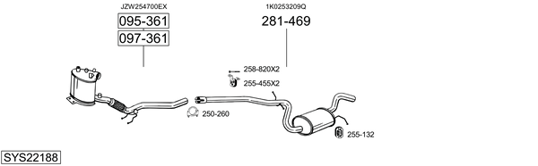 Sistema de gases de escape Skoda OCTAVIA II