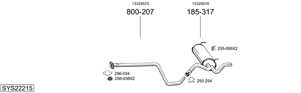 Sistema de gases de escape Chevrolet CRUZE Hatchback