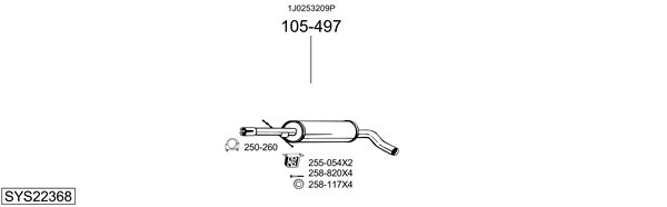 Sistema de gases de escape Vw NEW BEETLE Convertible