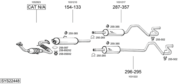 Sistema de gases de escape BOSAL SYS22448