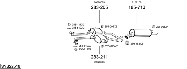Sistema de gases de escape Vauxhall OMEGA Saloon