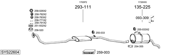 Sistema de gases de escape Peugeot PARTNER MPV