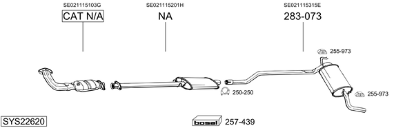 Sistema de gases de escape BOSAL SYS22620