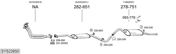 Sistema de gases de escape BOSAL SYS22650