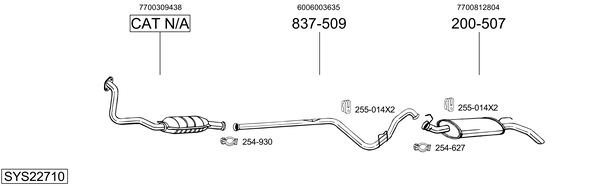 Sistema de gases de escape Renault EXPRESS Pickup