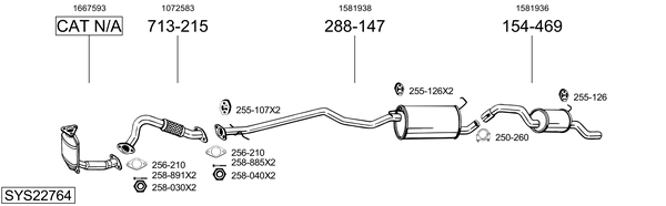 Sistema de gases de escape BOSAL SYS22764