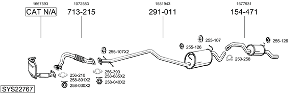Sistema de gases de escape BOSAL SYS22767