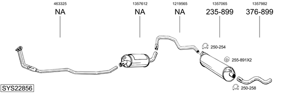 Sistema de gases de escape BOSAL SYS22856