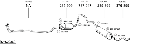 Sistema de gases de escape BOSAL SYS22860