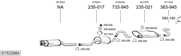Sistema de gases de escape Volvo 740