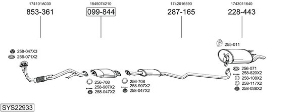 Sistema de gases de escape Toyota COROLLA