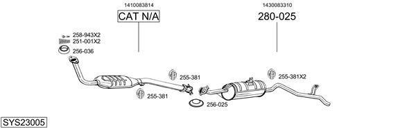 Sistema de gases de escape BOSAL SYS23005