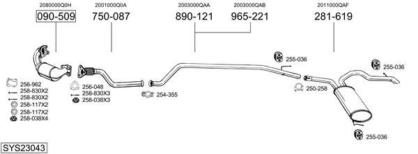 Sistema de gases de escape Nissan PRIMASTAR Bus