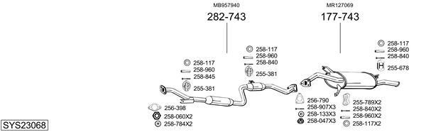 Sistema de gases de escape Mitsubishi CARISMA