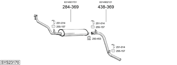 Sistema de gases de escape Mercedes-Benz MB Van
