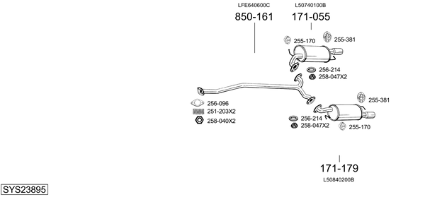 Sistema de gases de escape Mazda 6 Saloon