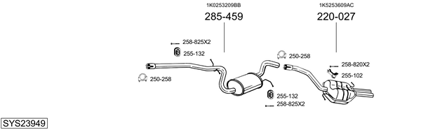 Sistema de gases de escape Skoda OCTAVIA II