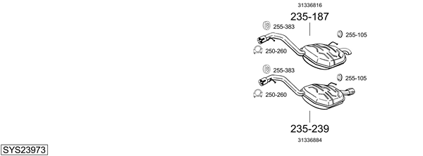 Sistema de gases de escape Volvo V70 III