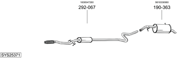 Sistema de gases de escape Peugeot 208 I