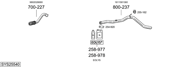 Sistema de gases de escape Citroën C4 II Hatchback Van