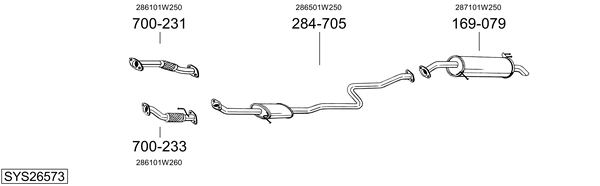 Sistema de gases de escape Kia RIO III Hatchback Van