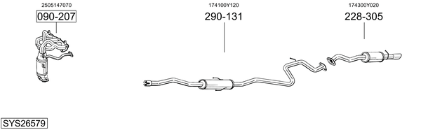 Sistema de gases de escape Toyota YARIS