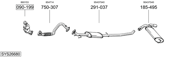 Sistema de gases de escape Opel MOKKA / MOKKA X