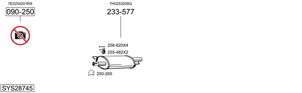 Sistema de gases de escape Vw TRANSPORTER T6 Van
