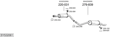 Sistema de gases de escape Audi A1 Sportback