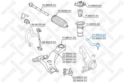 Rótula barra de acoplamiento Toyota PREVIA II · Toyota CAMRY Saloon · Toyota SOLARA Coupe