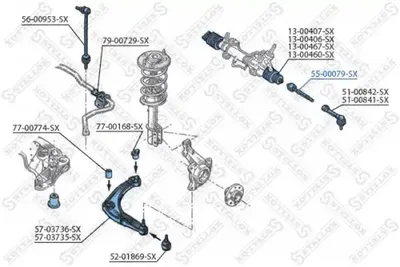 Articulación axial, barra de acoplamiento Renault SAFRANE I · Renault SAFRANE II
