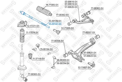 Articulación axial, barra de acoplamiento Mazda MX-5 II