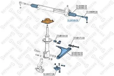 Articulación axial, barra de acoplamiento Saab 9000 Hatchback · Saab 9000 · Saab 9-5