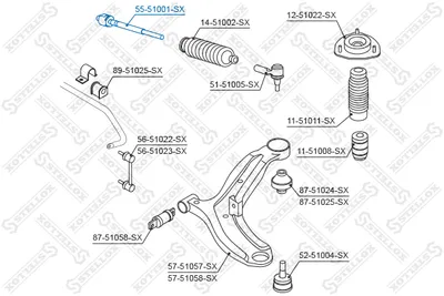 Articulación axial, barra de acoplamiento Hyundai ACCENT I · Hyundai PONY · Hyundai PONY / EXCEL Saloon
