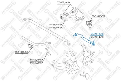 Articulación axial, barra de acoplamiento STELLOX 55-51013-SX