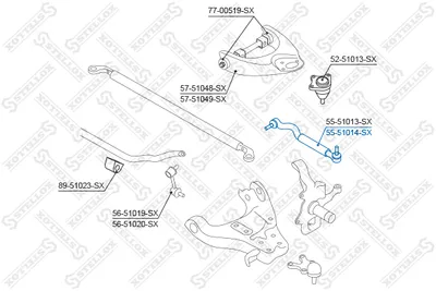 Articulación axial, barra de acoplamiento STELLOX 55-51014-SX