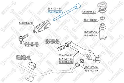Articulación axial, barra de acoplamiento Suzuki WAGON R+