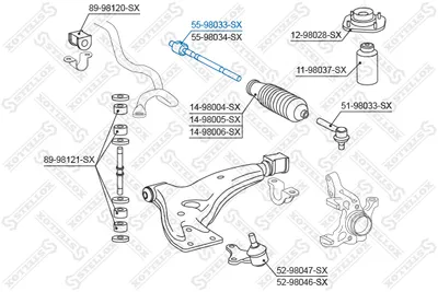 Articulación axial, barra de acoplamiento Toyota STARLET · Toyota PASEO Coupe · Toyota PASEO Convertible